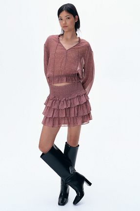 بلوز صورتی زنانه ساده H&M - کد 903628526