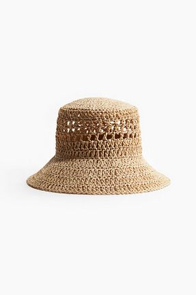 کلاه بژ زنانه حصیر H&M - کد 903628296