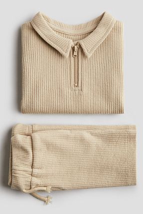 ست بالاتنه و پائین تنه بژ بچه گانه H&M - کد 904710365