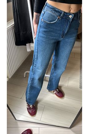 شلوار جین سرمه ای زنانه پاچه ساده MODA - کد 903525775