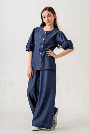 پیراهن سرمه ای بچه گانه رگولار GİYİCEM TEKSTİL - کد 904727983