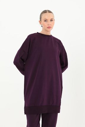 سوئیشرت حجاب بنفش زنانه پنبه پلی استر Puane - کد 862021914