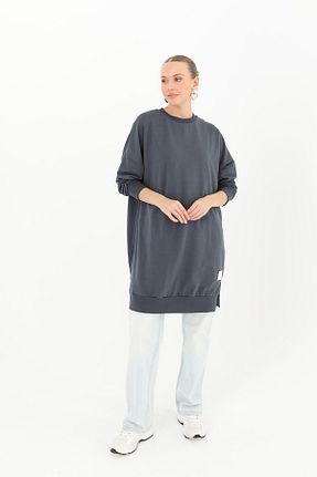 سوئیشرت حجاب طوسی زنانه پنبه پلی استر Puane - کد 862021896