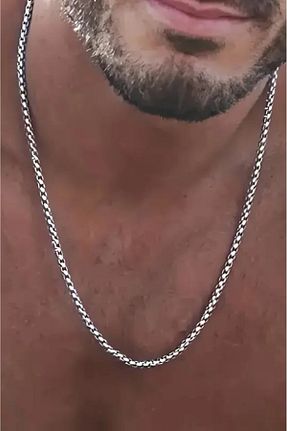 گردنبند استیل ( فولاد ) طوسی مردانه استیل ضد زنگ Vavely - کد 40577066