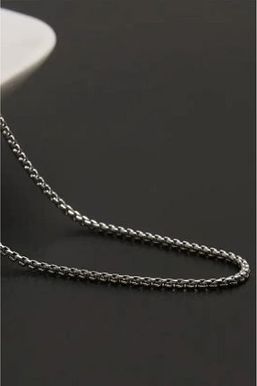 گردنبند استیل ( فولاد ) طوسی مردانه استیل ضد زنگ Vavely - کد 40577066