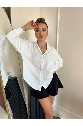 پیراهن سفید زنانه یقه پیراهنی xAsprin Fashion - کد 903734133
