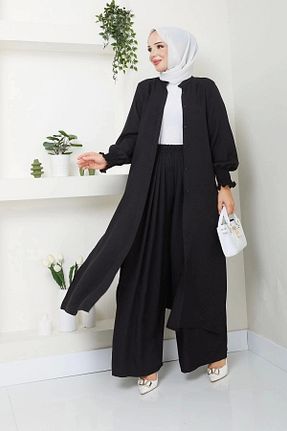 ست بالاتنه و پائین تنه حجاب مشکی زنانه کارگو kaes giyim - کد 846796014