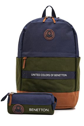 کیف مدرسه سرمه ای بچه گانه پارچه ای United Colors of Benetton - کد 903748193