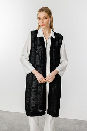 جلیقه سایز بزرگ مشکی زنانه رگولار Butik Triko - کد 903739907