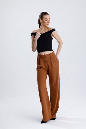 شلوار قهوه ای زنانه پارچه FV - کد 710888146