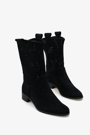 بوت / نیم بوت مشکی زنانه چرم مصنوعی İNNA - کد 903753573