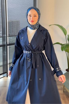 ترنچکت حجاب سرمه ای زنانه بدون آستر Oven - کد 848502809