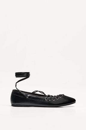 کفش آکسفورد مشکی زنانه پلی اورتان Bershka - کد 903761782