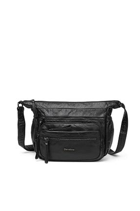کیف پستچی مشکی زنانه پارچه ای BARCELONA 21K - کد 903762371