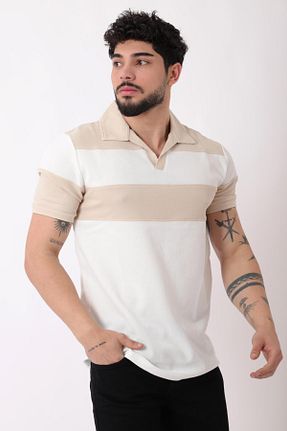 تیشرت بژ مردانه اسلیم فیت Stilkombin - کد 903762483