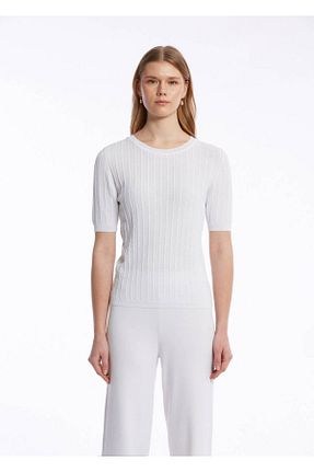 بلوز سفید زنانه رگولار Knitss - کد 903765104