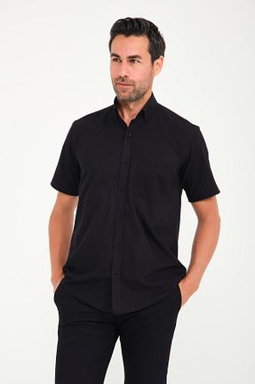 پیراهن مشکی مردانه رگولار Fitmens - کد 303750748
