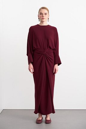ست بالاتنه و پائین تنه زرشکی زنانه پلی استر KADRİYE BAŞTÜRK - کد 903795730