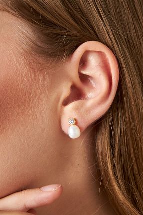 گوشواره مروارید صورتی PUREN - کد 903801711