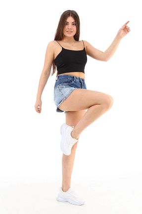 شلوارک و برمودا آبی زنانه فاق بلند CEDY DENIM - کد 282470663
