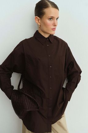 پیراهن حجاب قهوه ای Relaxed Hooopstore - کد 903805363