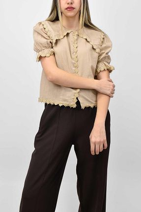 پیراهن بژ زنانه رگولار birizmoda - کد 903814073