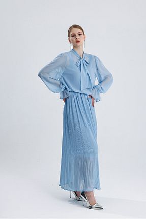 ست بالاتنه و پائین تنه آبی زنانه بافتنی ikomteks - کد 903820625