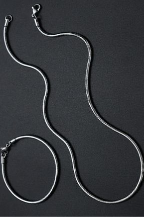 گردنبند استیل ( فولاد ) سفید زنانه استیل (فولاد) Takı Dükkanı - کد 845136948