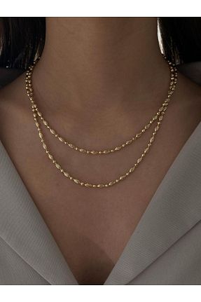 گردنبند استیل ( فولاد ) طلائی h&b design jewel - کد 903820713