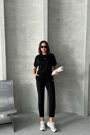 ست گرمکن مشکی زنانه پنبه - پلی استر - الاستین Neşeli Butik - کد 903828669