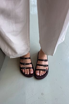 دمپائی قهوه ای زنانه پاشنه تخت SHOEBELLAS - کد 904987863