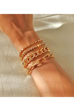 دستبند جواهر زرد زنانه فلزی pullmarkt - کد 903835458