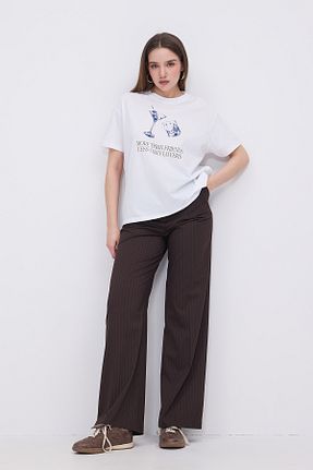 تیشرت سفید زنانه رگولار Addax - کد 903831205