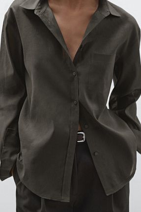 پیراهن طوسی زنانه اورسایز Massimo Dutti - کد 903844860