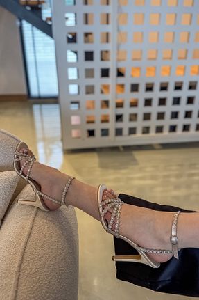 کفش پاشنه بلند کلاسیک بژ زنانه سنگ SHOEBELLAS - کد 903834479