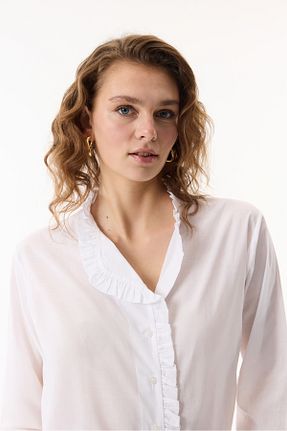 بلوز سفید زنانه ساده Mudo - کد 903847996