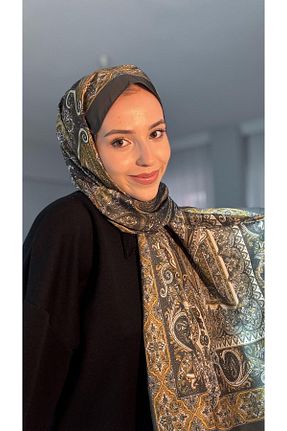 شال خاکی زنانه پنبه ای Helyabutik - کد 901745261