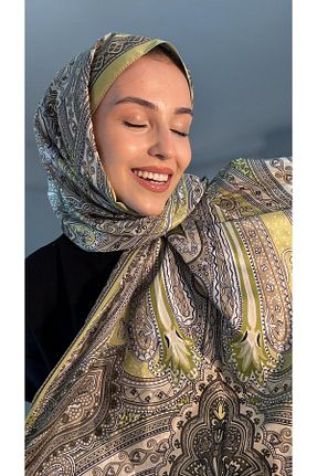 شال سبز زنانه پنبه ای helya scarf - کد 901701915