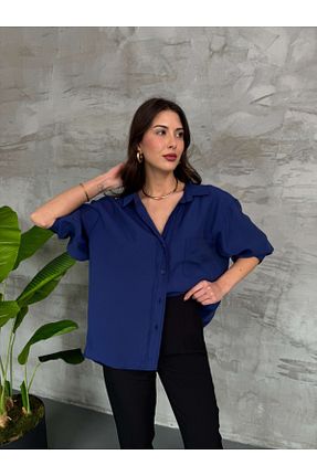 پیراهن سرمه ای زنانه رگولار Elif Özbey Butik - کد 675711692