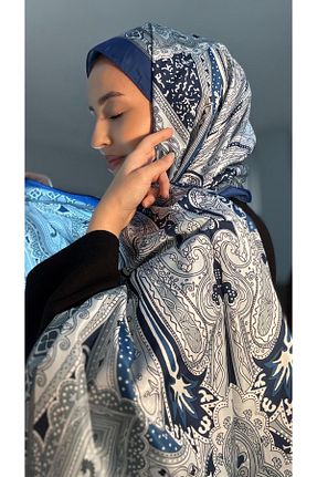 شال سرمه ای زنانه پنبه ای Helyabutik - کد 903882766