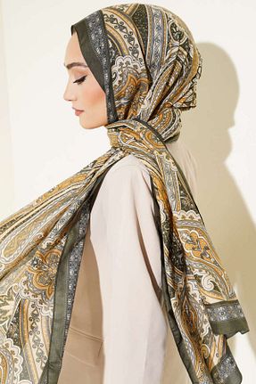 شال خاکی زنانه پنبه ای Helyabutik - کد 903880733
