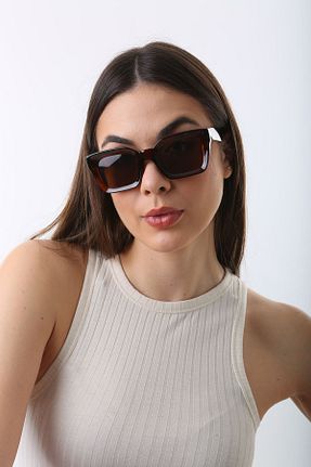 عینک آفتابی قهوه ای زنانه UV400 TREND - کد 903884639