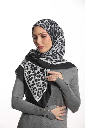 روسری طوسی پلی استر Kevser Scarf - کد 905528279