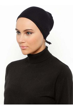 کلاه شنای حجاب مشکی زنانه Ecardin - کد 75089090