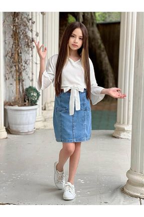 بلوز آبی بچه گانه ساده Uslukids - کد 917852888