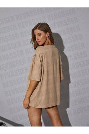 تیشرت قهوه ای زنانه اورسایز Hunors Sportswear & Company - کد 903926898