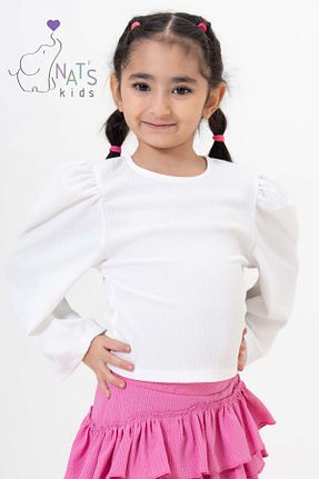 بلوز سفید بچه گانه ساده NATS KİDS - کد 905270984