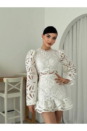 لباس سفید زنانه بافتنی JANES - کد 903977386