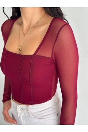 بلوز زرشکی زنانه طرح دار BE CHİC - کد 903988747