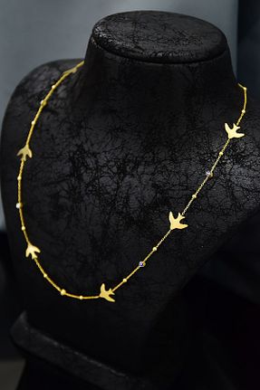 گردنبند نقره طلائی زنانه 925 عیار Papatya Silver - کد 348944459
